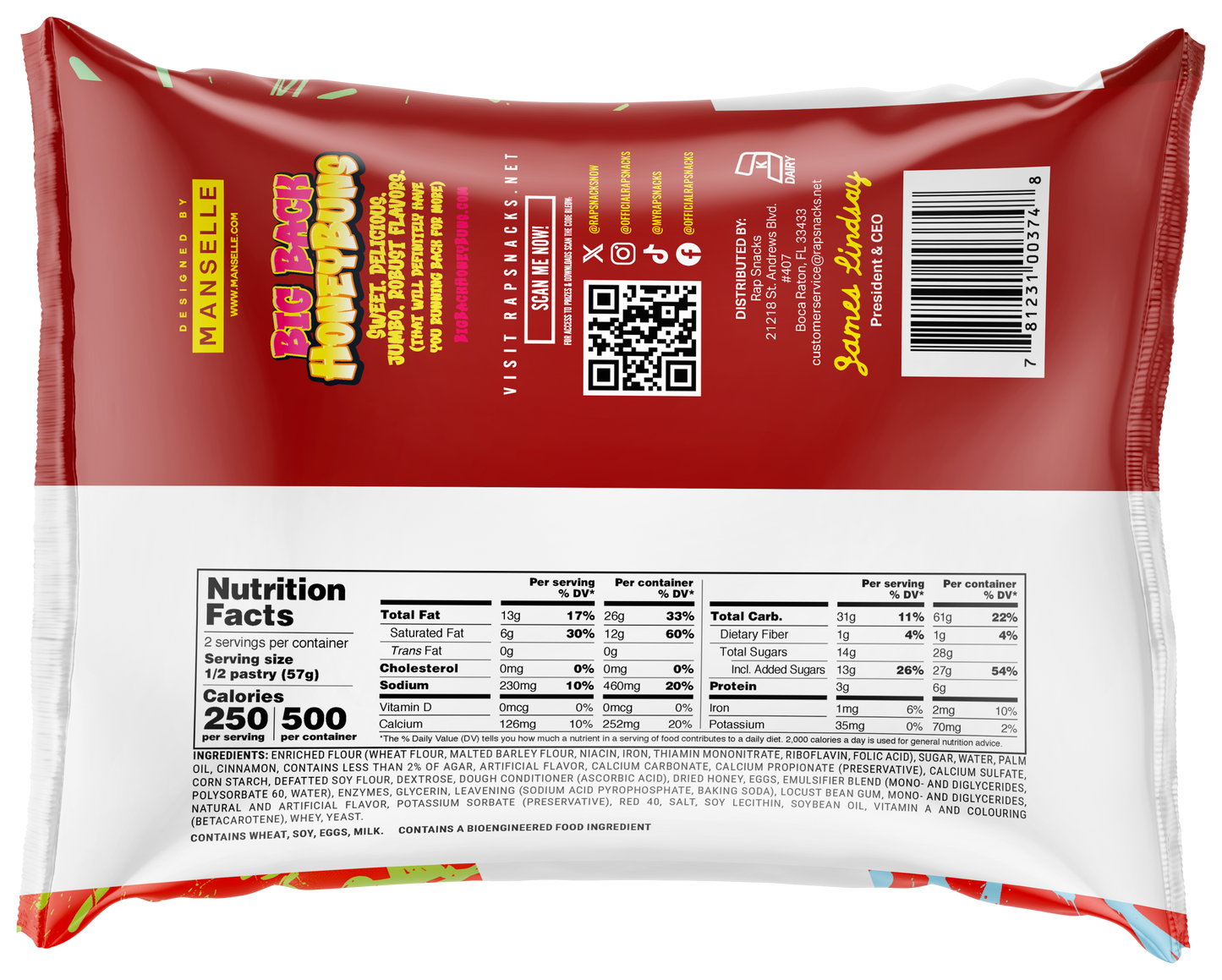 Rap Snacks Big Back Strawberry Honey Buns (4.75oz)