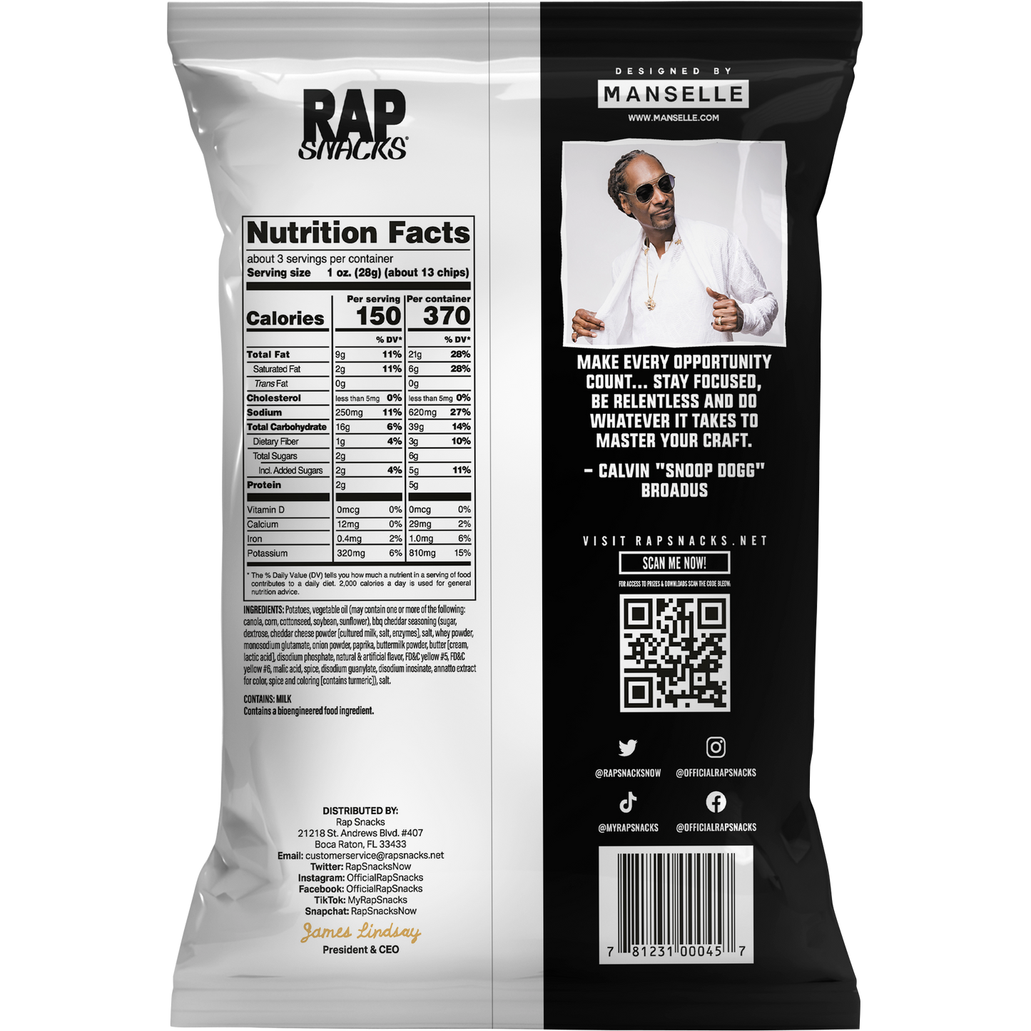 Snoop Dogg OG Bar-B-Que Cheddar Potato Chips (2.5oz)