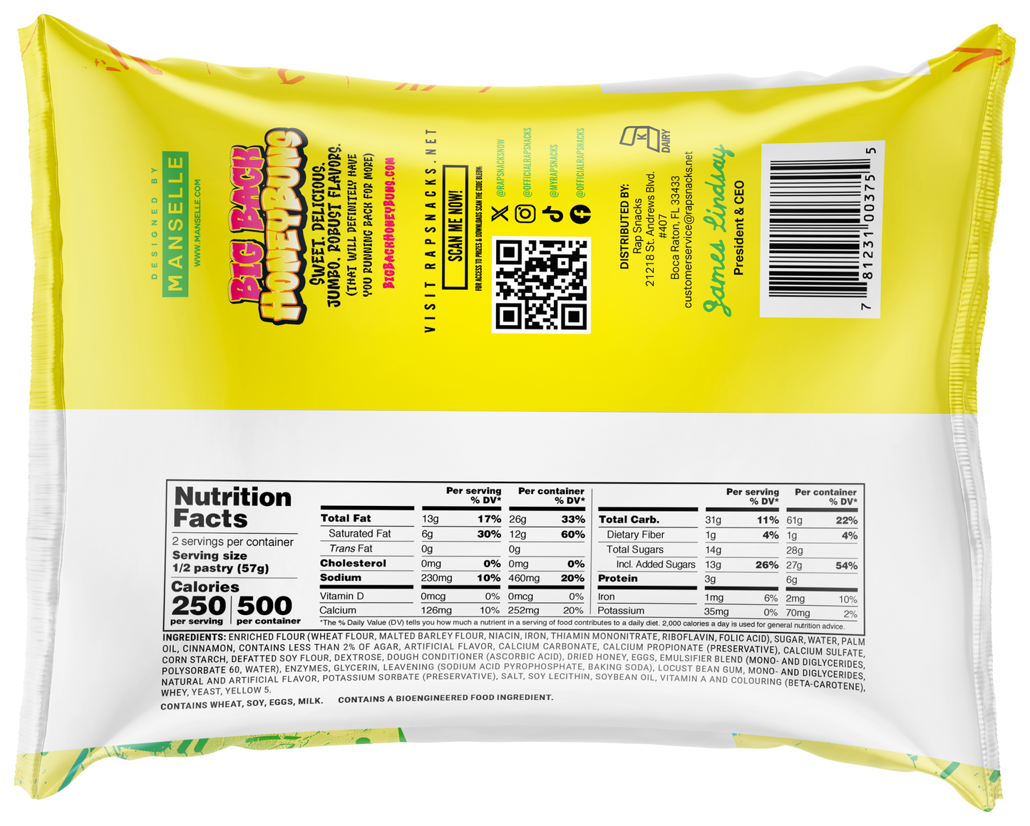 Rap Snacks Big Back Lemon Honey Buns (4.75oz)