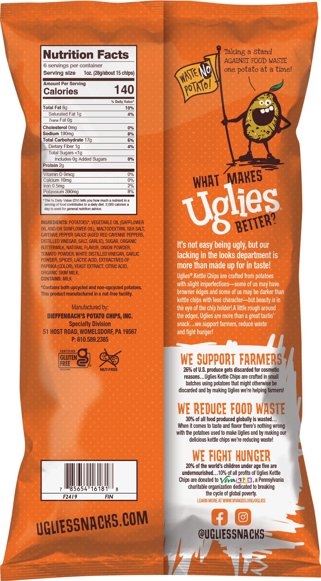 Uglies 6oz Buffalo Ranch Kettle Cooked Potato Chips