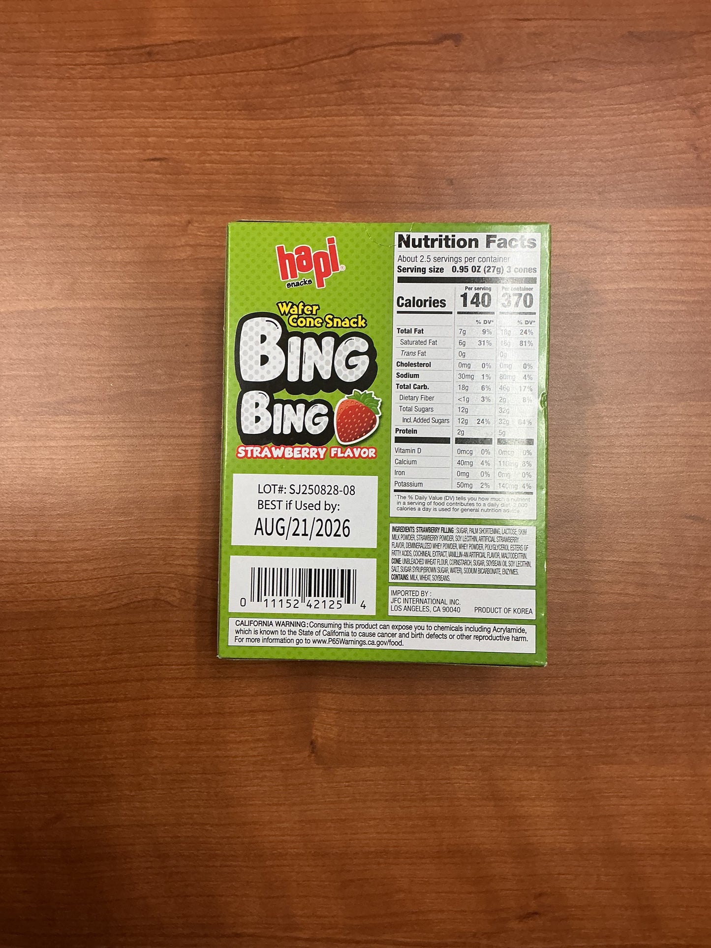 Bing Bing Wafer Cone Snack