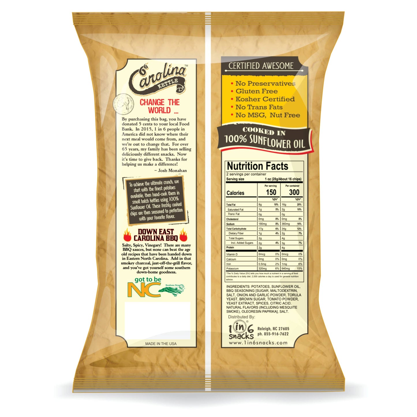 BBQ Carolina Kettle Chips 2 oz