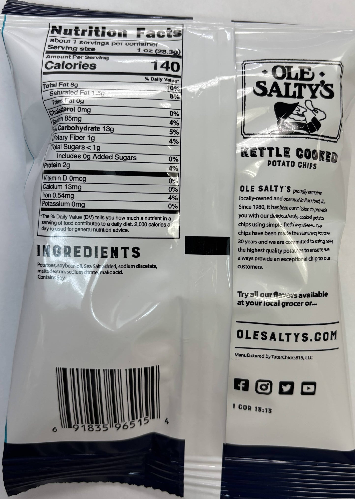 1.25oz Sea Salt & Vinegar Kettle Cooked Potato Chips