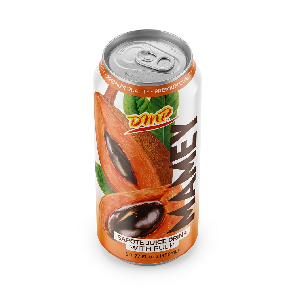 DMP lychee drink with a clean studio background