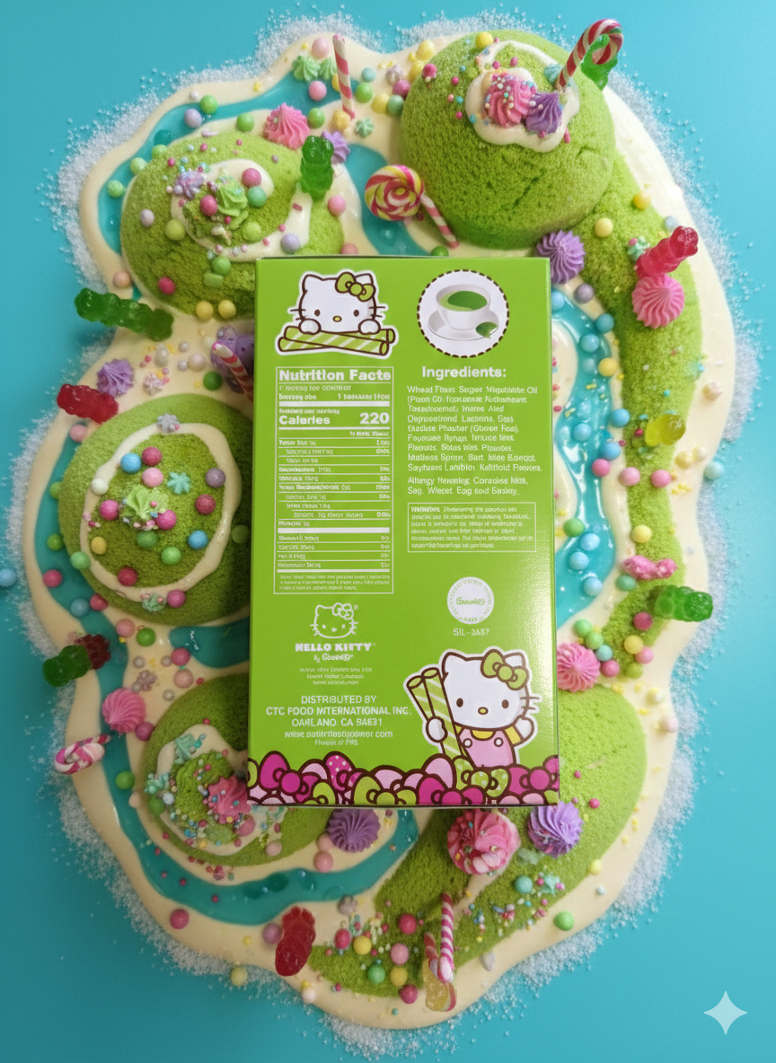 Green Tea Hello Kitty Wafers