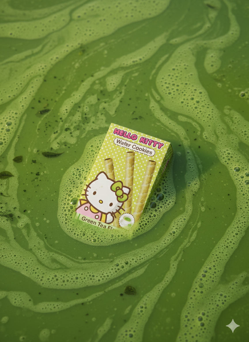 Green Tea Hello Kitty Wafers